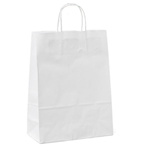 Mainetti Bags 25 shoppers carta 14x9x20CM bianco neutro cordino