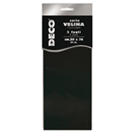 Busta 5 fogli carta velina 20gr 50x76cm nero DECO