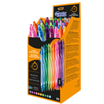 Box 30 penne sfera scatto 10 colori assortiti Gelocity quick dry BIC