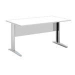 ARTEXPORT Scrivania lineare 120X80cm Bianco - fianchi vernic. effetto cromato EASY