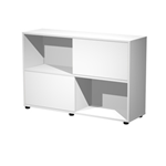 ARTEXPORT Libreria bassa a 2 ripiani ante scorr. 120X35cm H79cm BIANCO/BIANCO - Tetris