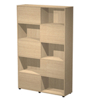 ARTEXPORT Libreria alta a 5 ripiani ante scorr. 120X35cm H191cm ROVERE/ROVERE - Tetris