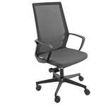 Unisit Poltrona semidirezionale I70 Grigio e schienale rete nera c/bracc.
