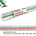 SCALIMETRO ISOTECK ARDA 30CM PER CATASTO (SCALE 1:500-1000-1250-1500-2000-2500)