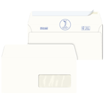 500 Buste bianche carta riciclata strip 110X230mm con Finestra 100GR Kami Pigna