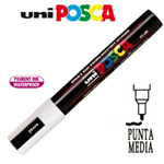 Marcatore UNI POSCA PC5M p.media 1,8-2,5mm bianco UNI MITSUBISHI