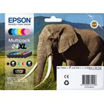 EPSON MULTIPACK 24XL N.6 CARTUCCE SERIE 24XL/ELEFANTE NERO CIANO MAGENTA GIALLO