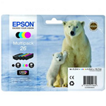 EPSON MULTIPACK 26 N.4 CARTUCCE SERIE 26/ORSO POLARE NERO CIANO MAGENTA GIALLO