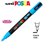 Marcatore UNI POSCA PC3M p.fine 0,9-1,3mm azzurro UNI MITSUBISHI