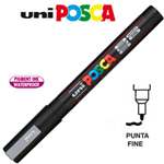 Marcatore UNI POSCA PC3M p.fine 0,9-1,3mm argento UNI MITSUBISHI