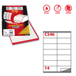 Etichetta adesiva C/546 bianca 100fg A4 105x40mm (14et/fg Markin