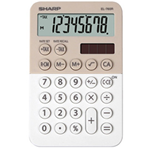 SHARP Calcolatrice tascabile EL 760R, 8 cifre, 2 colori design, beige - bianco