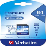 VERBATIM SECURE DIGITAL CARD 64GB XC CLASS UH S-1