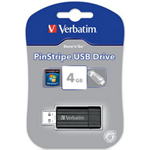 VERBATIM MEMORIE USB STORE 'N' GO PINSTRIPE NERO DA 4 GB