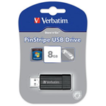 VERBATIM MEMORIE USB STORE 'N' GO PINSTRIPE NERO DA 8 GB