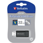 VERBATIM MEMORIE USB STORE 'N' GO PINSTRIPE NERO DA 32GB