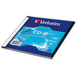 VERBATIM SCATOLA 200 CD-R DATALIFE SINGLE PACK SLIM CASE 1X-48X 700MB SERIGRAFATO