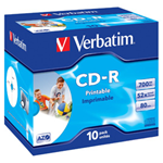 VERBATIM SCATOLA 10 CD-R DATALIFEPLUS JEWEL CASE 1X-52X 700MB STAMPABILE INKJET