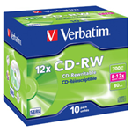 VERBATIM SCATOLA 10 CD-RW DATALIFEPLUS 8X-10X 700MB SERIGRAFATO