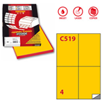 Etichetta adesiva C/519 giallo 100fg A4 105x148,5mm (4et/fg Markin
